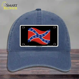 Confederate 3-D Flag Novelty License Plate Hat Unconstructed Cotton / Navy