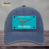 Road Runner Teal New Mexico Novelty License Plate Hat Unconstructed Cotton / Navy