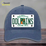 Dolphins Florida State Novelty License Plate Hat Unconstructed Cotton / Navy