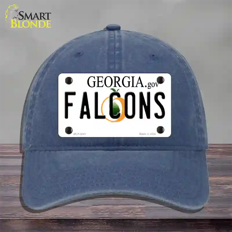 Falcons Georgia State Novelty License Plate Hat Unconstructed Cotton / Navy