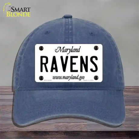 Ravens Maryland State Novelty License Plate Hat Unconstructed Cotton / Navy