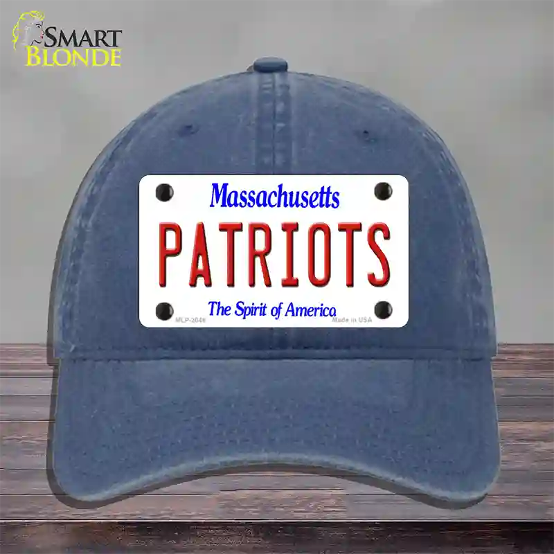 Patriots Massachusetts State Novelty License Plate Hat Unconstructed Cotton / Navy