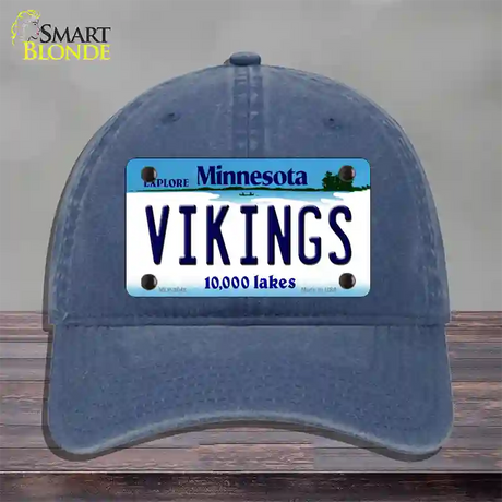 Vikings Minnesota State Novelty License Plate Hat Unconstructed Cotton / Navy