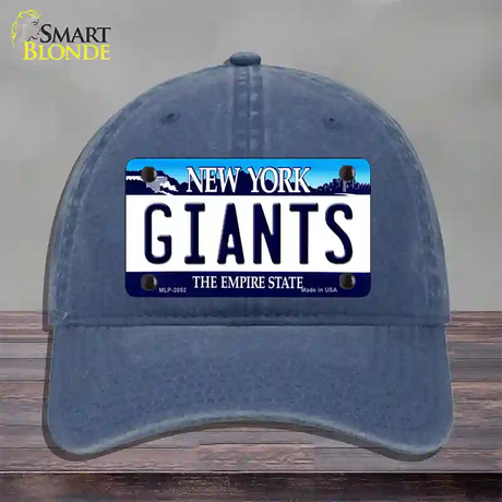 Giants New York State Novelty License Plate Hat Unconstructed Cotton / Navy