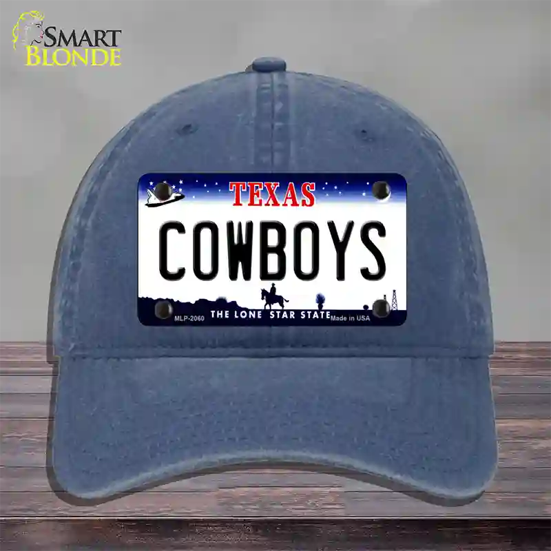 Cowboys Texas State Novelty License Plate Hat Unconstructed Cotton / Navy