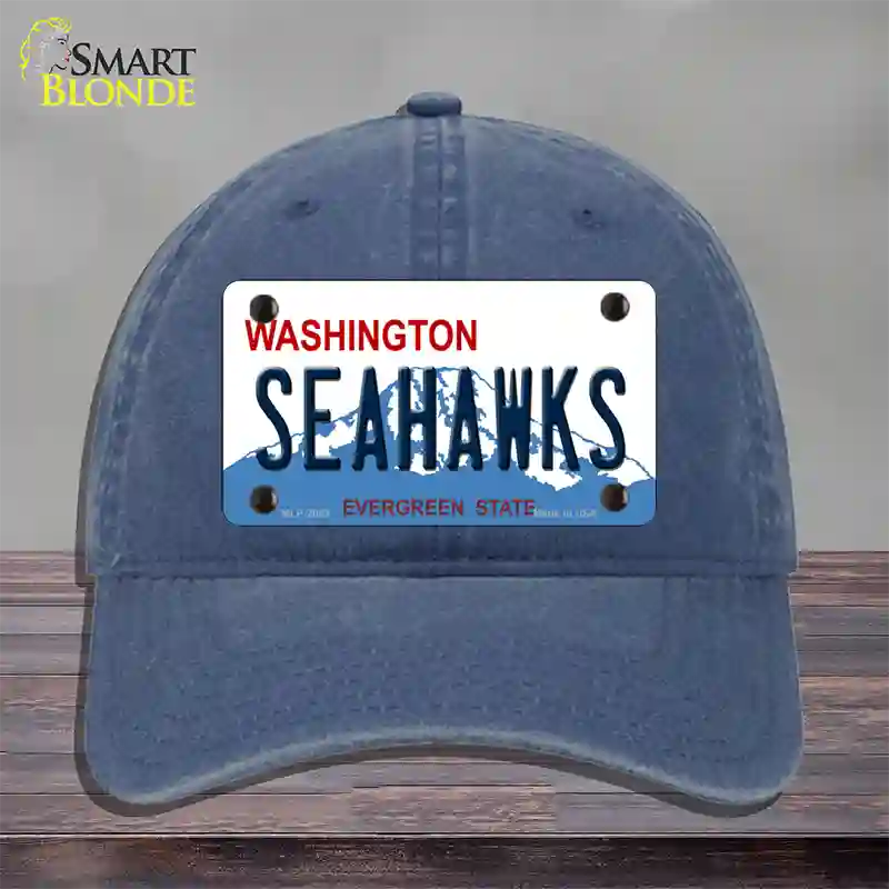 Seahawks Washington State Novelty License Plate Hat Unconstructed Cotton / Navy