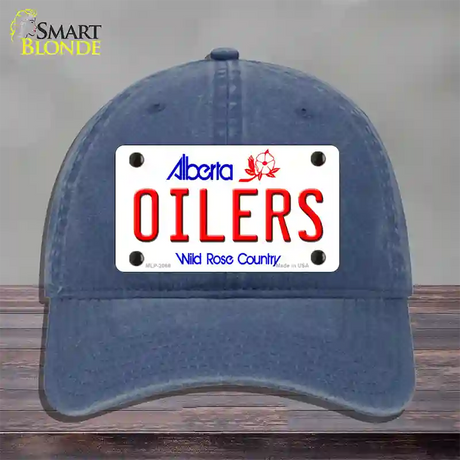 Oilers Alberta Canada Province Novelty License Plate Hat Unconstructed Cotton / Navy