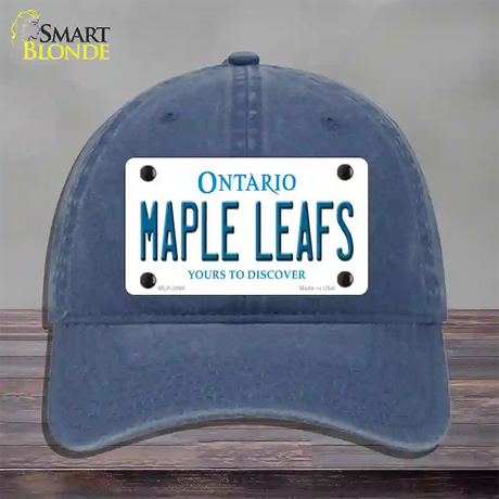 Maple Leafs Ontario Canada Province Novelty License Plate Hat Unconstructed Cotton / Navy