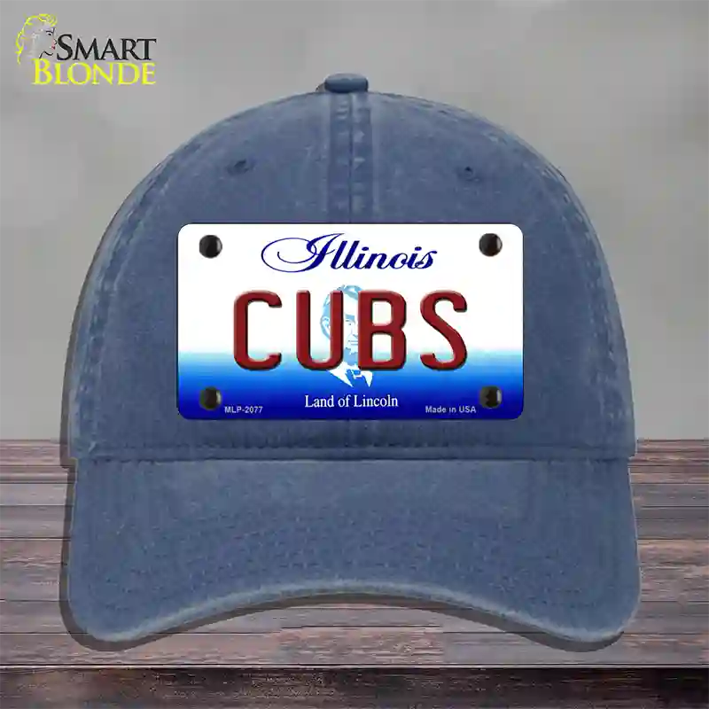 Cubs Chicago Illinois State Novelty License Plate Hat Unconstructed Cotton / Navy