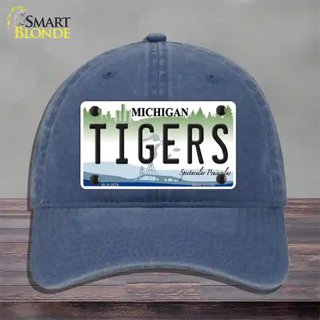 Tigers Michigan State Novelty License Plate Hat Unconstructed Cotton / Navy