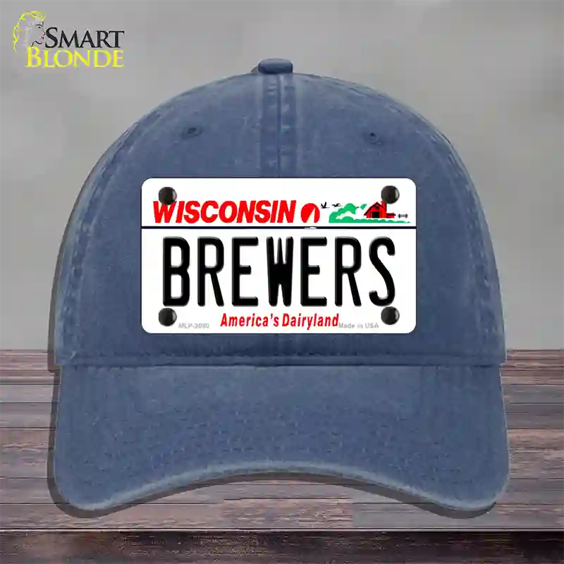 Brewers Wisconsin State Novelty License Plate Hat Unconstructed Cotton / Navy