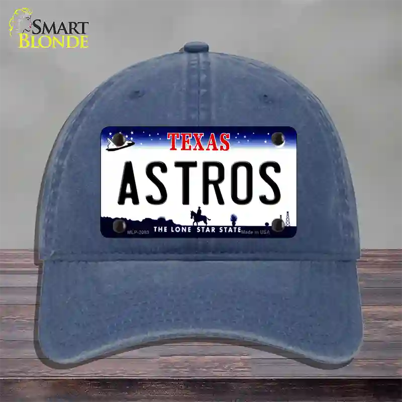 Astros Texas State Novelty License Plate Hat Unconstructed Cotton / Navy