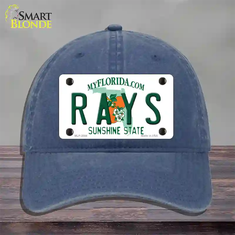 Rays Florida State Novelty License Plate Hat Unconstructed Cotton / Navy