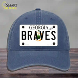 Braves Georgia State Novelty License Plate Hat Unconstructed Cotton / Navy