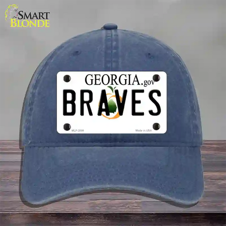 Braves Georgia State Novelty License Plate Hat Unconstructed Cotton / Navy