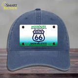 Route 66 Shield Missouri Novelty License Plate Hat Unconstructed Cotton / Navy