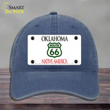 Route 66 Shield Oklahoma Novelty License Plate Hat Unconstructed Cotton / Navy