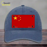 China Flag Novelty License Plate Hat Unconstructed Cotton / Navy