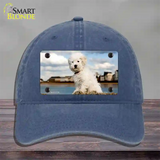 Bichon Frise Dog Novelty License Plate Hat Unconstructed Cotton / Navy