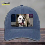 Bulldog Dog Novelty License Plate Hat Unconstructed Cotton / Navy