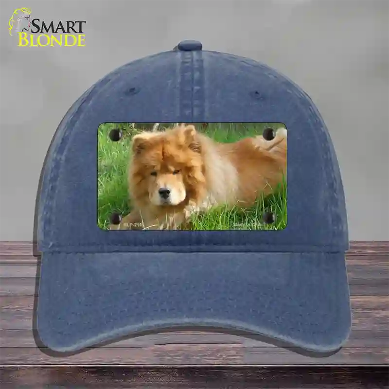 Chow Chow Dog Novelty License Plate Hat Unconstructed Cotton / Navy