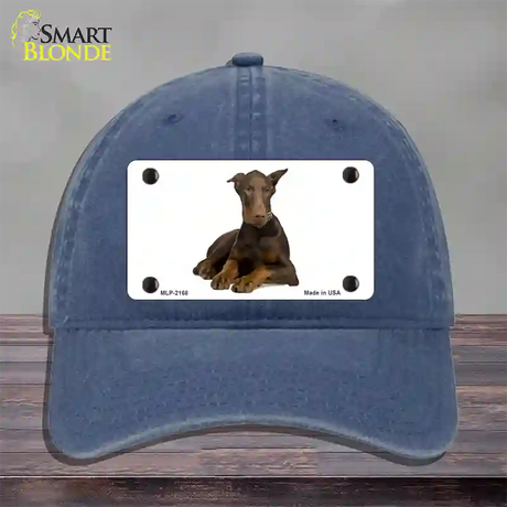 Doberman Pinscher Dog Novelty License Plate Hat Unconstructed Cotton / Navy