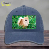 Pomeranian Dog Novelty License Plate Hat Unconstructed Cotton / Navy