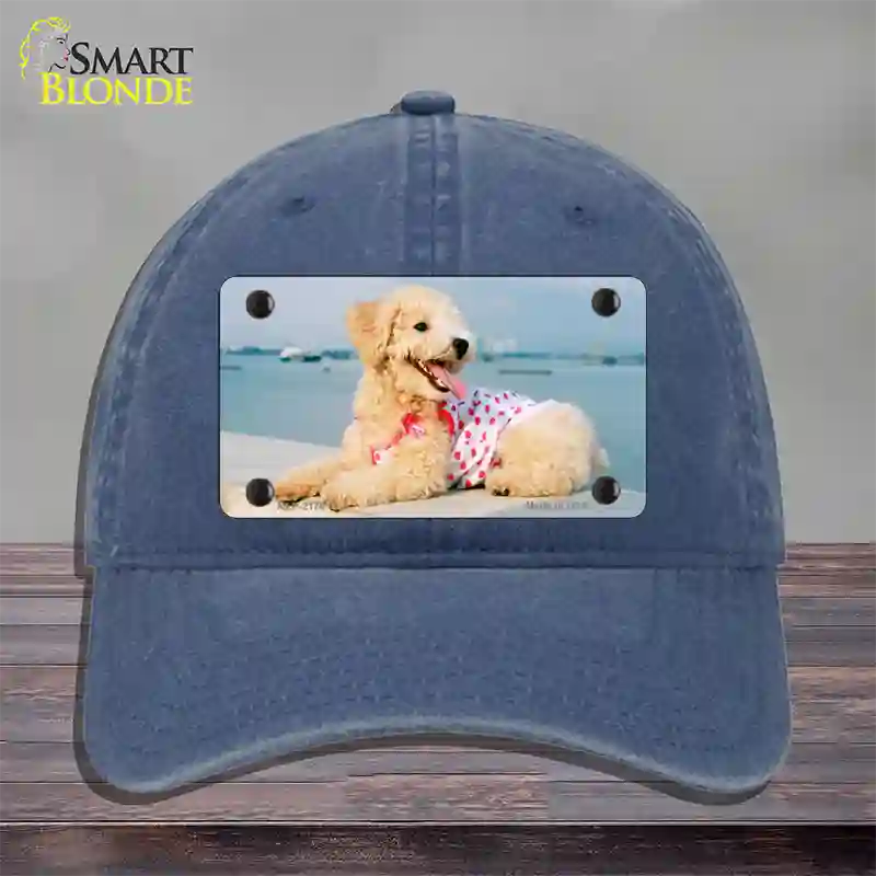 Poodle Dog Novelty License Plate Hat Unconstructed Cotton / Navy