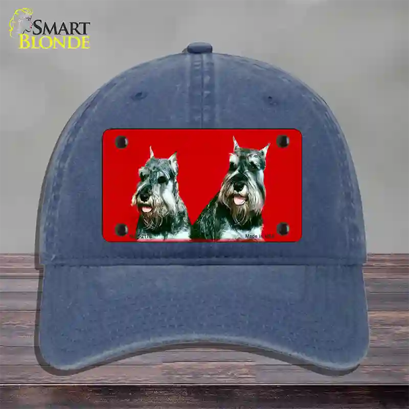 Schnauzer Dog Novelty License Plate Hat Unconstructed Cotton / Navy