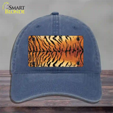 Tiger Pattern Novelty License Plate Hat Unconstructed Cotton / Navy