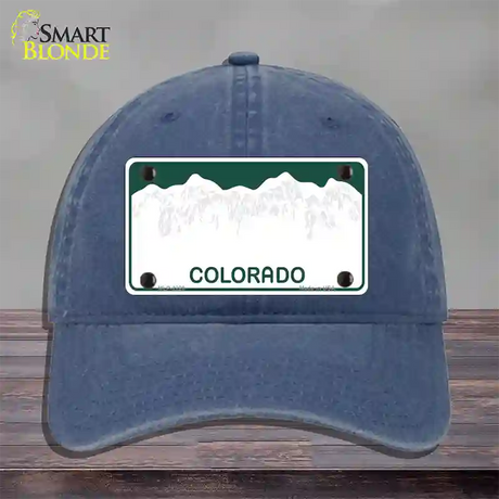 Colorado Green State Blank Novelty License Plate Hat Unconstructed Cotton / Navy