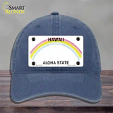 Hawaii State Blank Novelty License Plate Hat Unconstructed Cotton / Navy