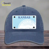 Kansas State Blank Novelty License Plate Hat Unconstructed Cotton / Navy