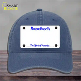 Massachusetts State Blank Novelty License Plate Hat Unconstructed Cotton / Navy