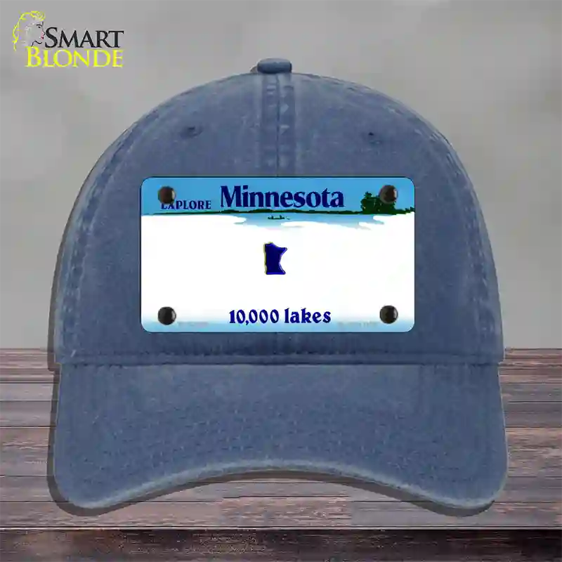 Minnesota State Blank Novelty License Plate Hat Unconstructed Cotton / Navy