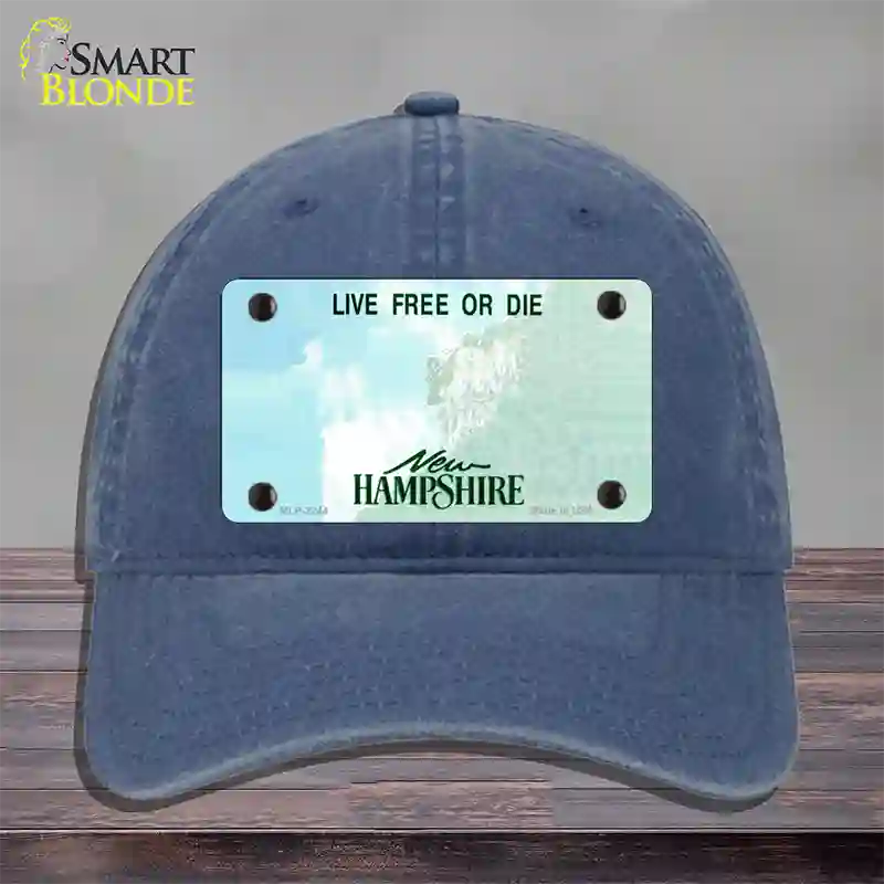 New Hampshire State Blank Novelty License Plate Hat Unconstructed Cotton / Navy