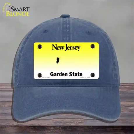 New Jersey State Blank Novelty License Plate Hat Unconstructed Cotton / Navy