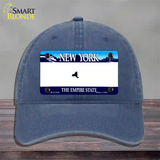 New York State State Blank Novelty License Plate Hat Unconstructed Cotton / Navy