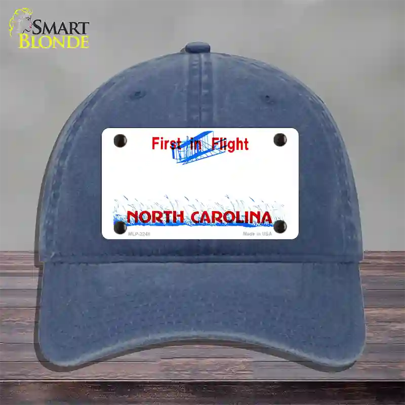 North Carolina State Blank Novelty License Plate Hat Unconstructed Cotton / Navy