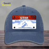 Utah State Blank Novelty License Plate Hat Unconstructed Cotton / Navy