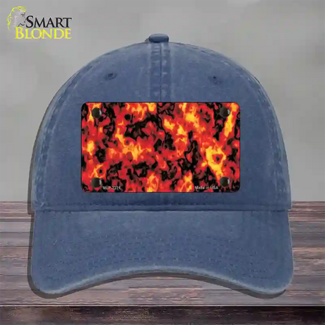 Fire Explosion Novelty License Plate Hat Unconstructed Cotton / Navy