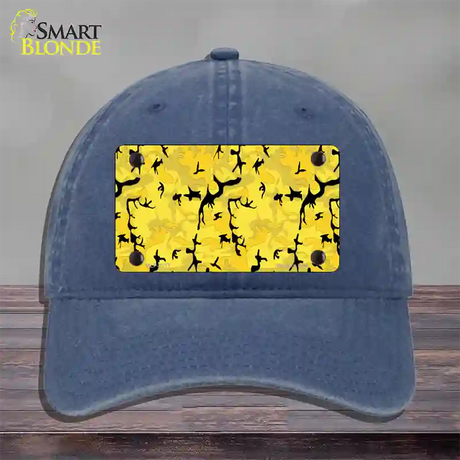 Yellow Camouflage Novelty License Plate Hat Unconstructed Cotton / Navy