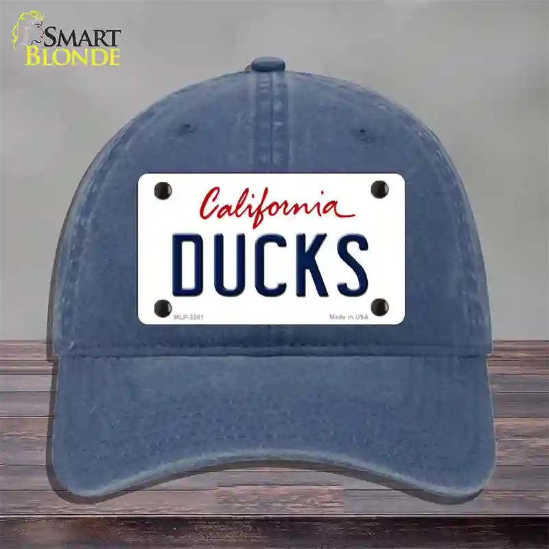 Ducks California State Novelty License Plate Hat Unconstructed Cotton / Navy