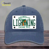 Lightning Florida State Novelty License Plate Hat Unconstructed Cotton / Navy