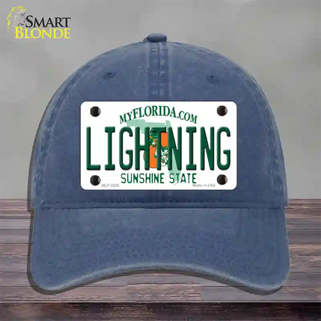 Lightning Florida State Novelty License Plate Hat Unconstructed Cotton / Navy