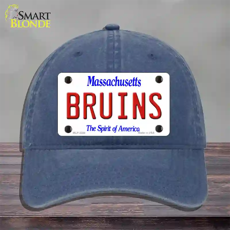 Bruins Massachusetts State Novelty License Plate Hat Unconstructed Cotton / Navy