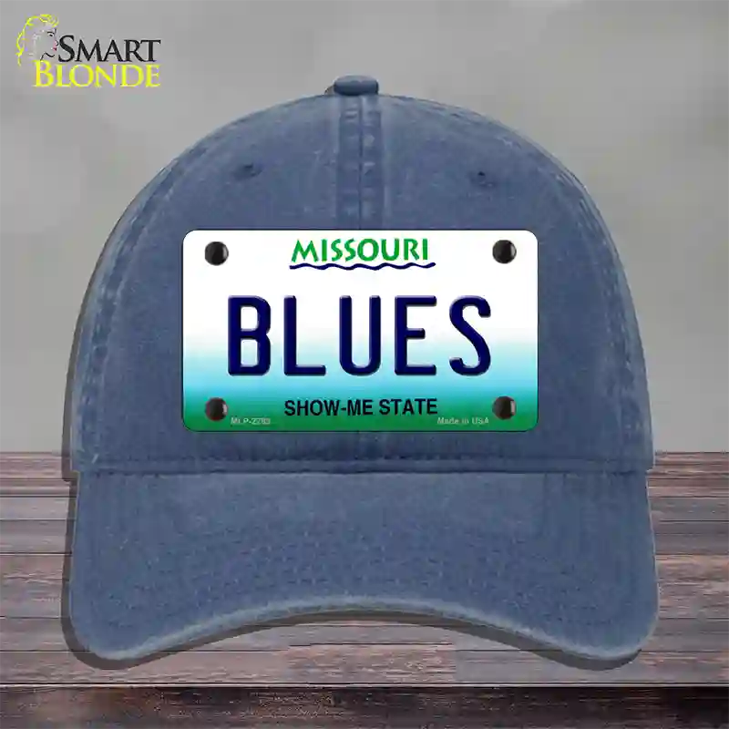 Blues Missouri State Novelty License Plate Hat Unconstructed Cotton / Navy