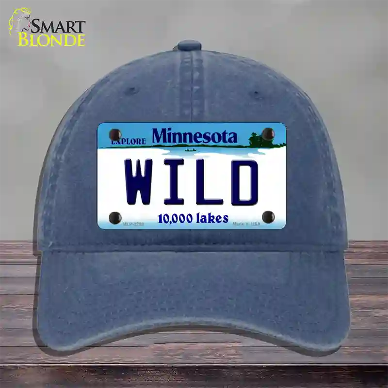 Wild Minnesota State Novelty License Plate Hat Unconstructed Cotton / Navy