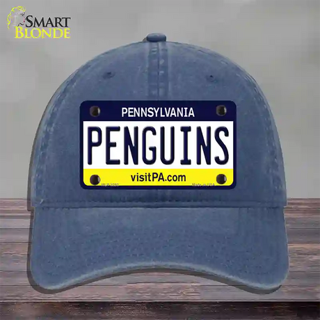 Penguins Pennsylvania State Novelty License Plate Hat Unconstructed Cotton / Navy