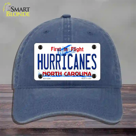 Hurricanes North Carolina State Novelty License Plate Hat Unconstructed Cotton / Navy